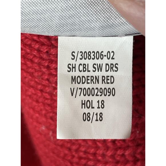 Gap Kids Sweater Dress Girls XL 12-13 Red Cable Knit Cotton Long Sleeve Warm - Picture 9 of 10